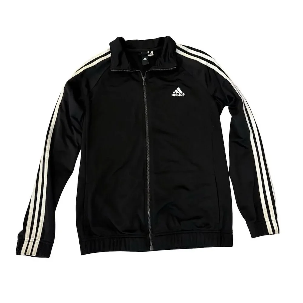Adidas Men's Black Track Jacket Size M Full Zip Athletic Casual‎